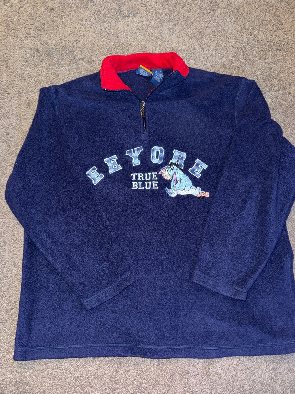 Vintage Disney Eeyore Navy Women’s Fleece Pullover with Hood